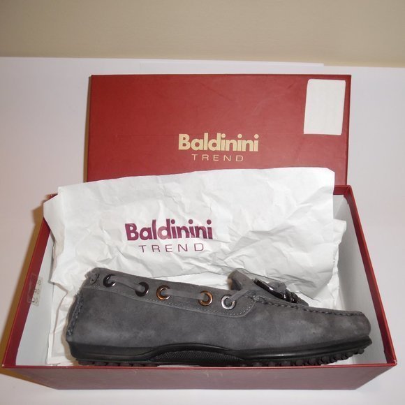 Baldinini Shearling Sheepskin Suede‎ Fur Moccasins Shoes Slip On Loafers - Picture 2 of 13